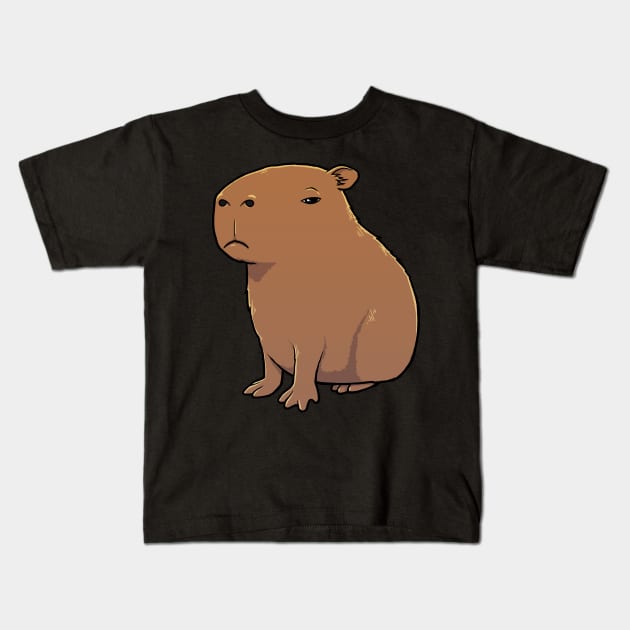 Capybara with a grumpy look Kids T-Shirt by capydays